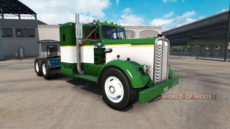 Peau Vert Et Blanc camion tracteur Kenworth 521 pour American Truck Simulator