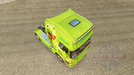 La peau de Kermit la Grenouille sur tracteur Sca pour Euro Truck Simulator 2