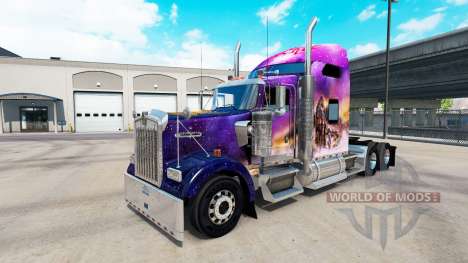 La peau Valérie sur le camion Kenworth W900 pour American Truck Simulator