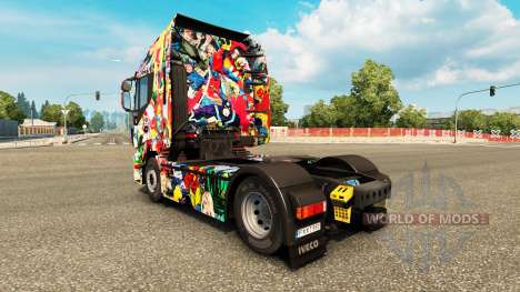 La peau de l'Univers Marvel sur le camion Iveco pour Euro Truck Simulator 2