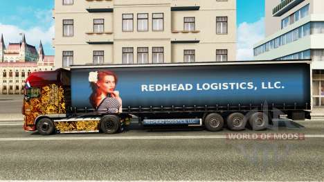 Skins Redhead Logistik auf dem Anhänger für Euro Truck Simulator 2