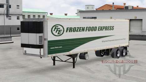 Haut Gefroren Holz Express auf dem trailer für American Truck Simulator