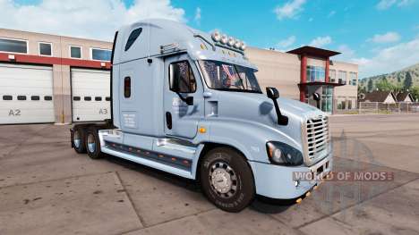 La peau sur les AVQ tracteur Freightliner Cascad pour American Truck Simulator