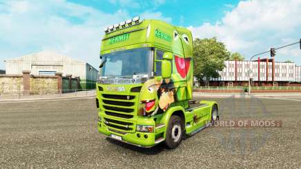La peau de Kermit la Grenouille sur tracteur Scania pour Euro Truck Simulator 2