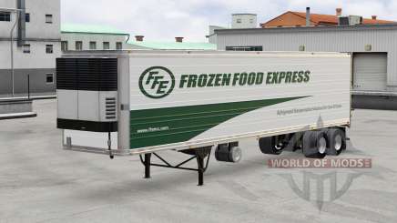 Haut Gefroren Holz Express auf dem trailer für American Truck Simulator