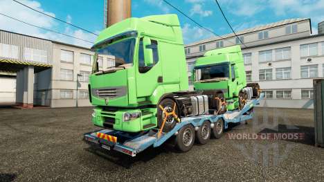 Semi-trailer-Auto-Träger mit Fracht-LKW für Euro Truck Simulator 2