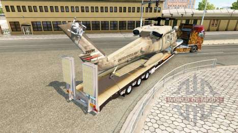 Bas de balayage avec une cargaison d'hélicoptère pour Euro Truck Simulator 2