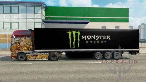 La peau Monster Energy pour le semi pour Euro Truck Simulator 2