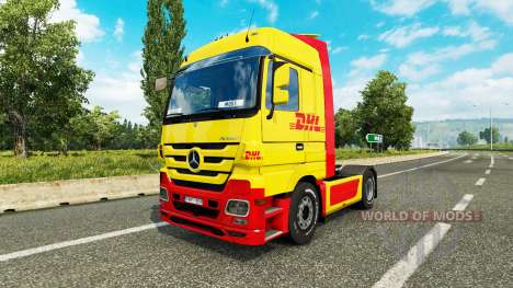 La peau DHL pour tracteur Mercedes-Benz pour Euro Truck Simulator 2