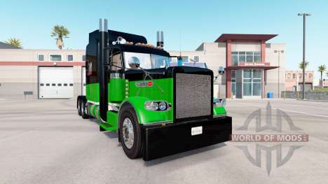 La peau Noire & Verte pour le camion Peterbilt 3 pour American Truck Simulator