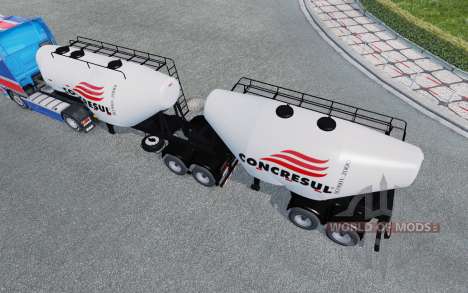 Doppel-Auflieger-Zement-LKW für Euro Truck Simulator 2