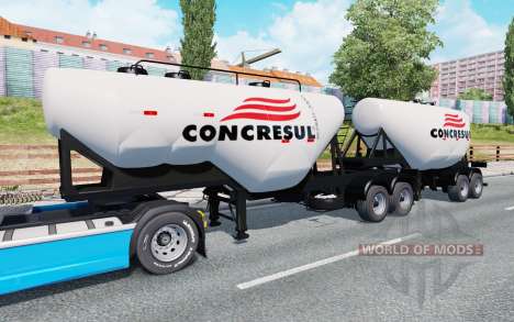 Doppel-Auflieger-Zement-LKW für Euro Truck Simulator 2