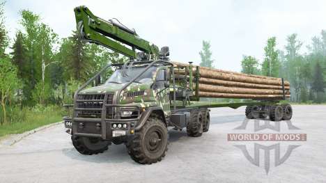 Ural Next Holzlastwagen mit Manipulator für Spintires MudRunner