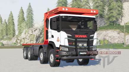 Scania G 370 XT 8x8 Flachbett〡färbbares Bett für Farming Simulator 2017