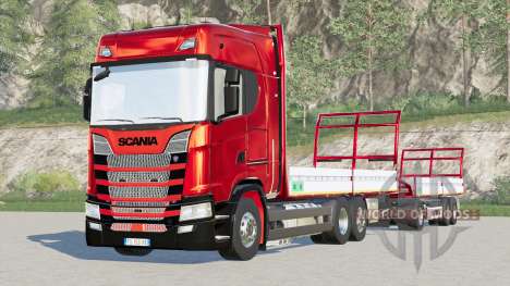 Scania S580 Highline〡platform pour balle pour Farming Simulator 2017