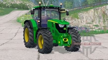 John Deere 6150R〡il y a des roues doubles pour Farming Simulator 2015