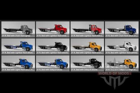 Kenworth T880 Flatbed Towing Big Trucks Day Cab pour BeamNG Drive