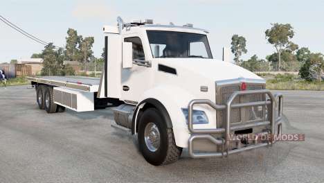 Kenworth T880 Flatbed Towing Big Trucks Day Cab für BeamNG Drive