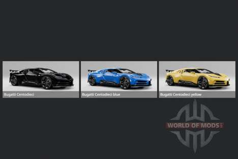 Bugatti Centodieci 2022 für BeamNG Drive