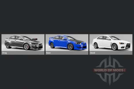 Mitsubishi Lancer Evolution X Final (CZ4A) 2015 für BeamNG Drive